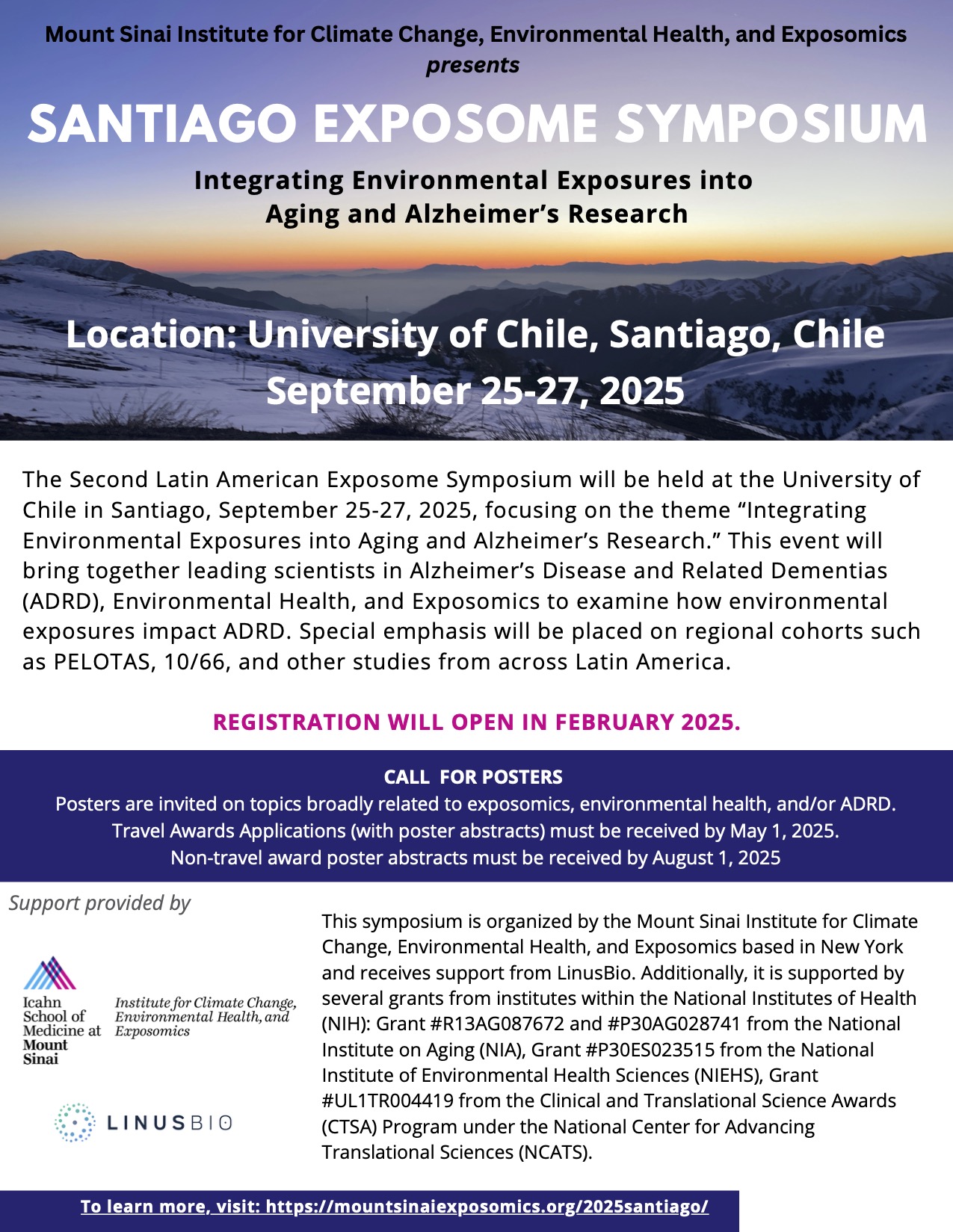Flyer for Santiago Exposome Symposium 2025