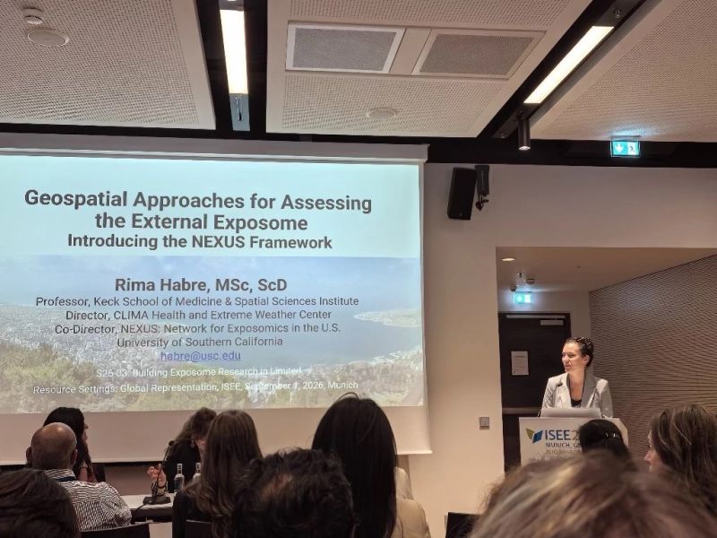 NEXUS MPI Rima Habre, ScD, University of Southern California presenting during the  “Building Exposome Research in Limited-Resource Settings: A Global Representation,” symposium.