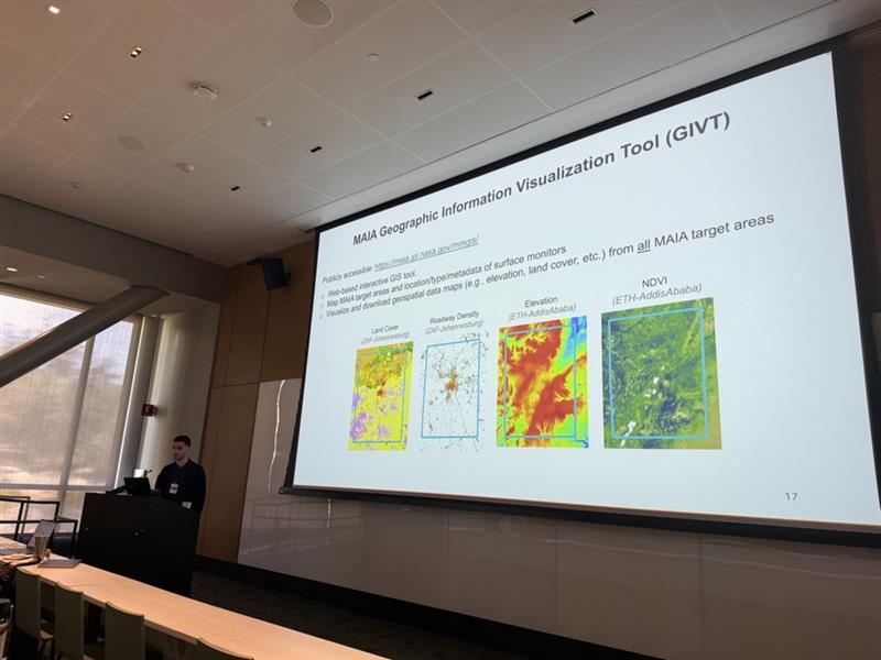 Sina Hasheminassab, PhD, Research Scientist at JPL presenting at the MAIA Science Team Meeting.