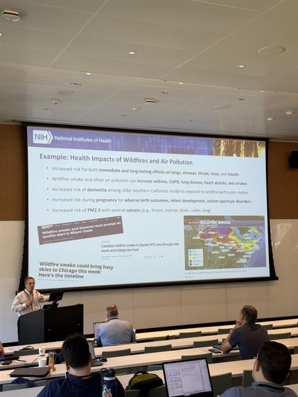 Aubrey K. Miller, M.D., MPH, Senior Medical Advisor, National Institute of Environmental Health Sciences (NIEHS), presenting at the joint MAIA Science Team Meeting and Early Adopter Workshop.