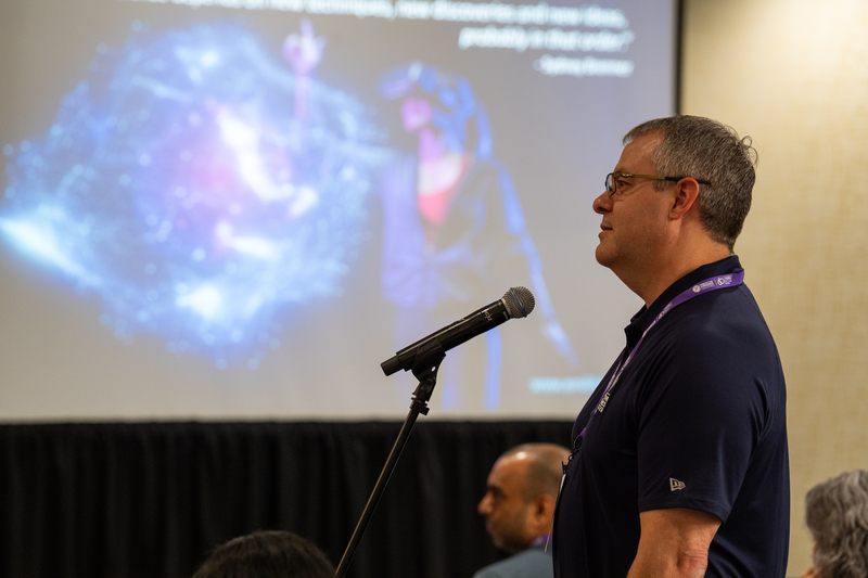 Dr. Tom Metz, Laboratory Fellow and Chief Science Officer, Biological Sciences Division at PNNL, speaking at the Predictive Phenomics Conference. Photo by Andrea Starr | Pacific Northwest National Laboratory.