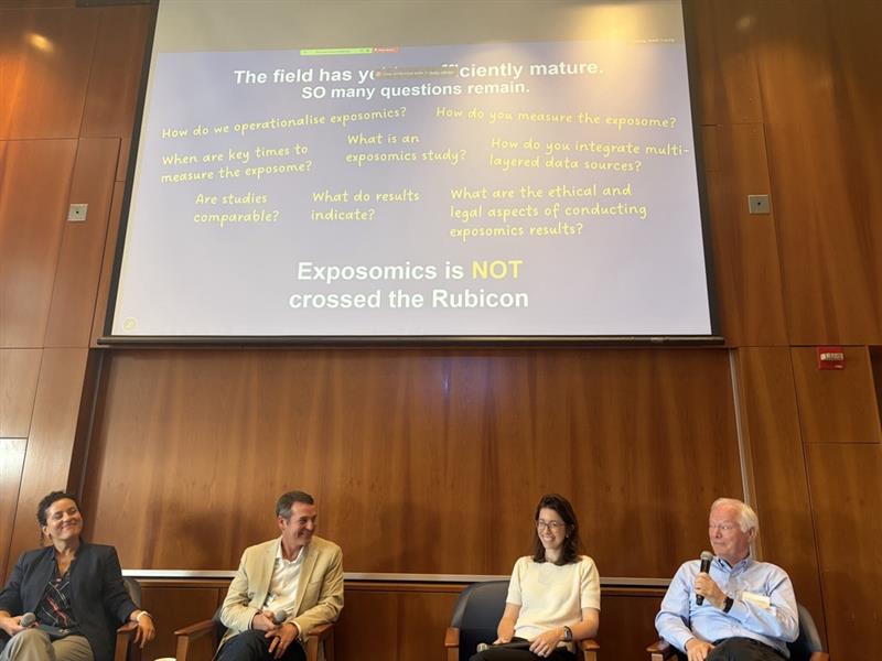 Dr. Habre, Dr. Miller, Dr. Pollitt, and Dr. Jones (left to right) “debating” We Have Crossed the Rubicon: Exposomics is an Established Science.